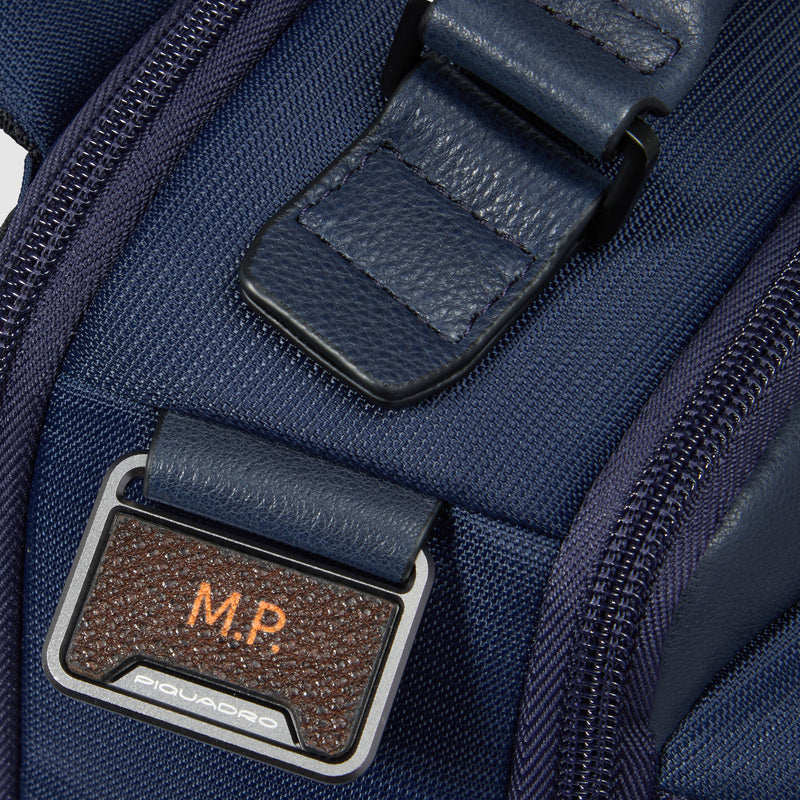Zaino Piquadro Marcel in Pelle e Tessuto con Porta PC 14" Blu