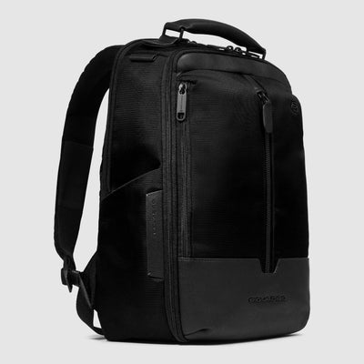 Zaino Piquadro Marcel in Pelle e Tessuto con Porta PC 14" Nero