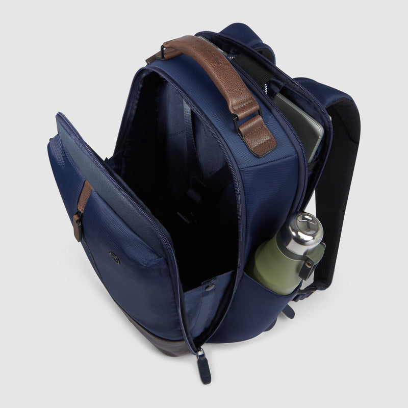 Zaino da Viaggio PRO Piquadro Marcel in Pelle e Tessuto Espandibile con Porta PC 15,6&