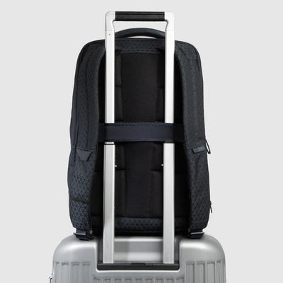 Zaino da Viaggio Espandibile Modulare Piquadro HEX in Tessuto Riciclato e PU con Lucchetto e Porta PC 15,6" Blu