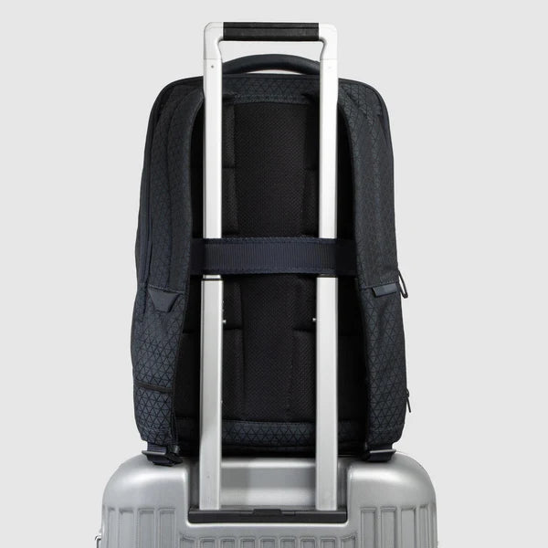 Zaino da Viaggio Espandibile Modulare Piquadro HEX in Tessuto Riciclato e PU con Lucchetto e Porta PC 15,6" Blu