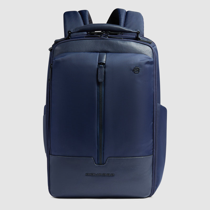 Zaino Piquadro Marcel in Pelle e Tessuto con Porta PC 15,6" Blu