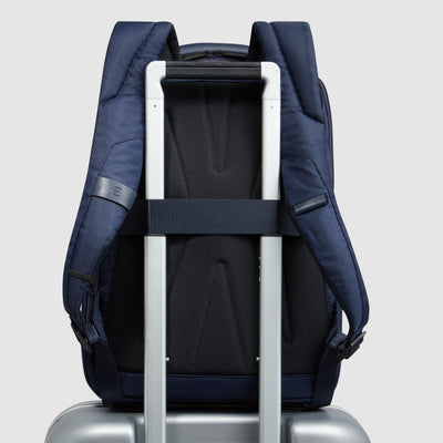 Zaino Piquadro Marcel in Pelle e Tessuto con Porta PC 15,6" Blu