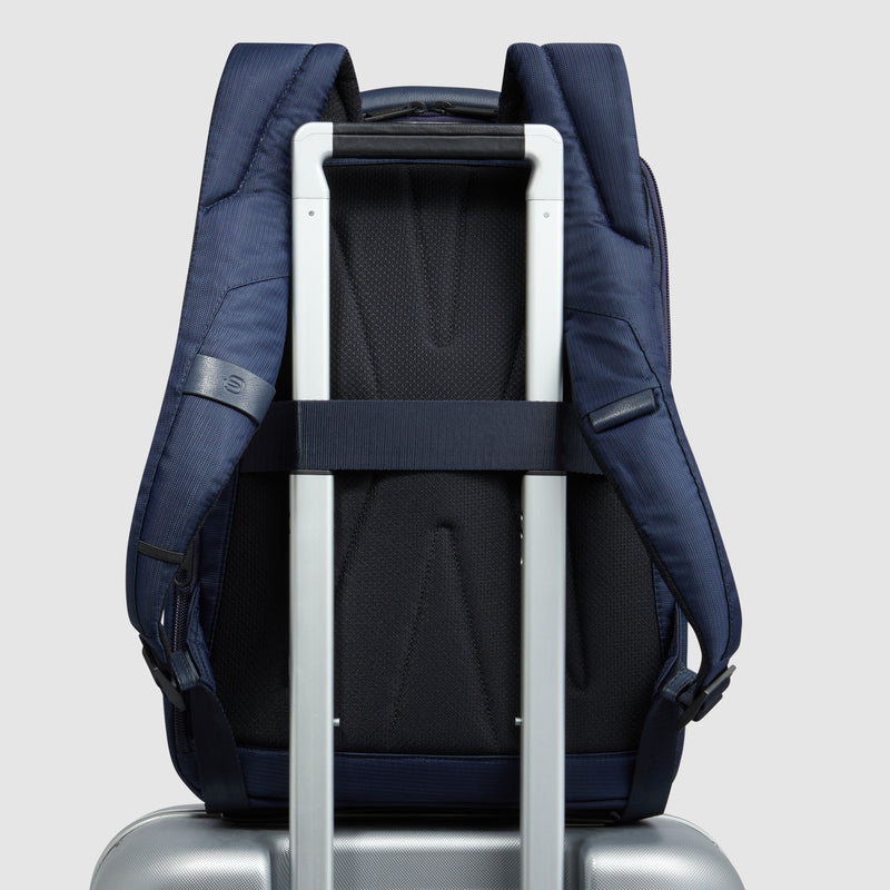 Zaino Piquadro Marcel in Pelle e Tessuto con Porta PC 15,6" Blu