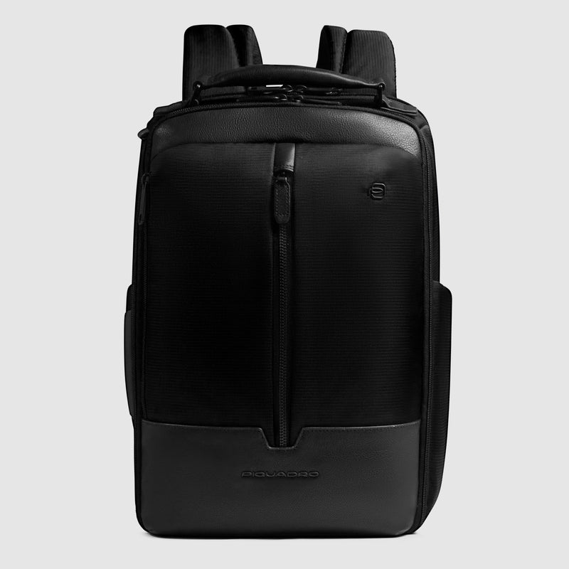Zaino Piquadro Marcel in Pelle e Tessuto con Porta PC 15,6" Nero