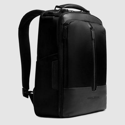 Zaino Piquadro Marcel in Pelle e Tessuto con Porta PC 15,6" Nero