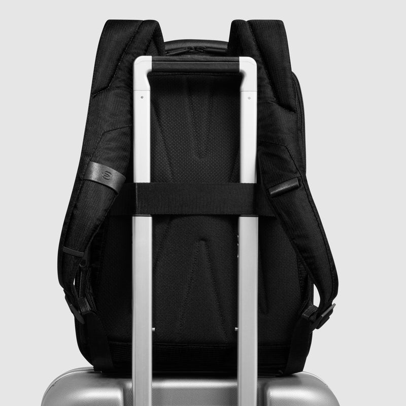 Zaino Piquadro Marcel in Pelle e Tessuto con Porta PC 15,6" Nero