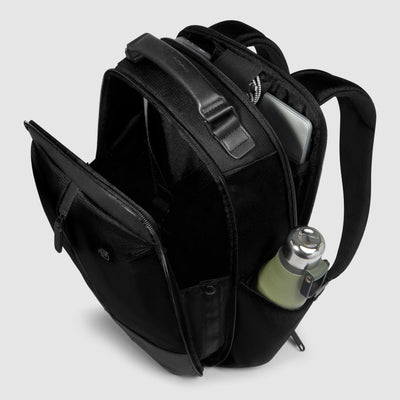 Zaino Piquadro Marcel in Pelle e Tessuto con Porta PC 15,6" Nero