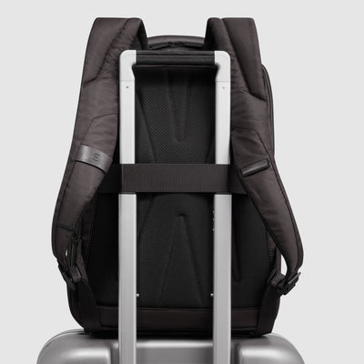 Zaino Piquadro Marcel in Pelle e Tessuto con Porta PC 15,6" Testa di Moro