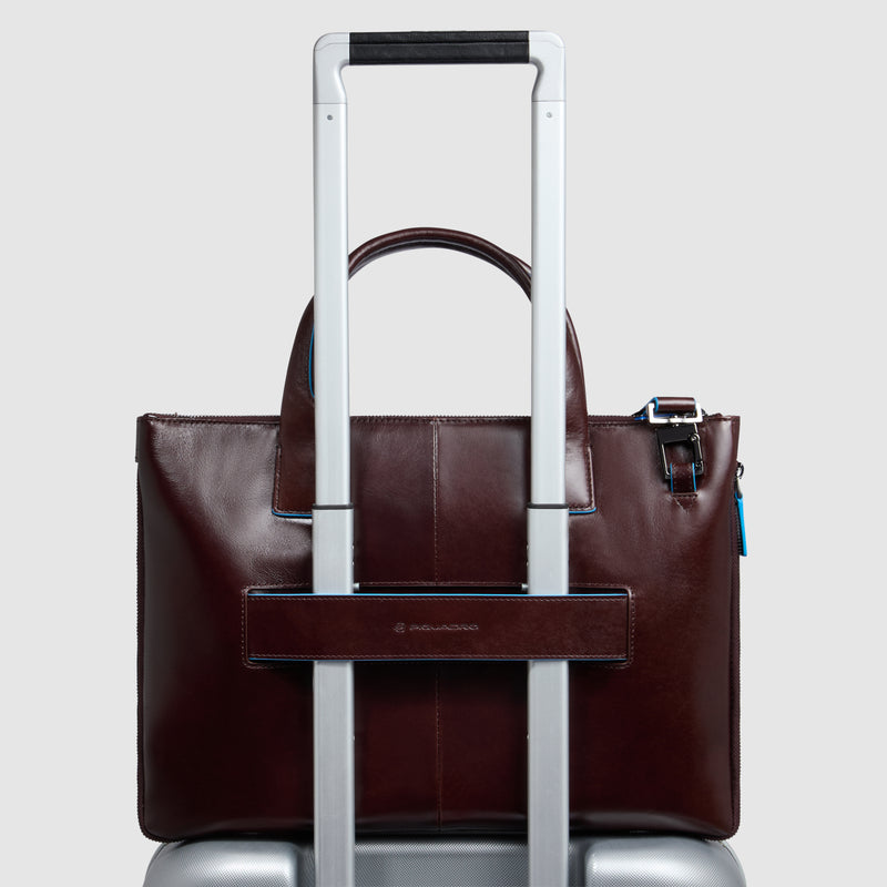 Borsa Piquadro Blue Square in Pelle con Porta PC e iPad® Mogano