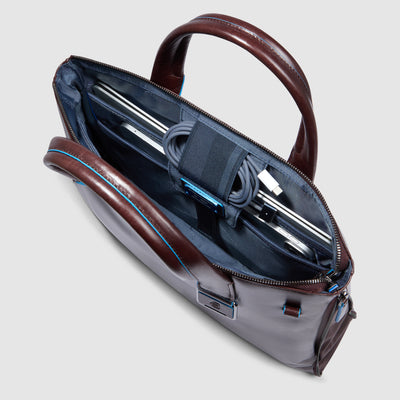 Borsa Piquadro Blue Square in Pelle con Porta PC e iPad® Mogano