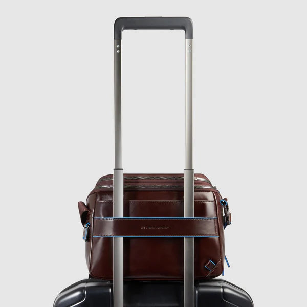 Borsello da Uomo Piquadro Blue Square in Pelle con Porta iPad®mini Mogano