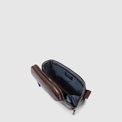 Borsello da Uomo Piquadro Blue Square in Pelle con Porta iPad®mini Mogano