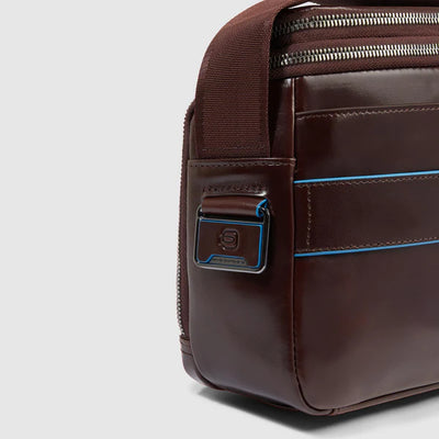 Borsello da Uomo Piquadro Blue Square in Pelle con Porta iPad®mini Mogano