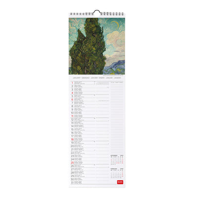 Calendario da Parete 12 Mesi Legami con Planner Annuale 2026 Vincent Van Gogh 16 x 49 cm