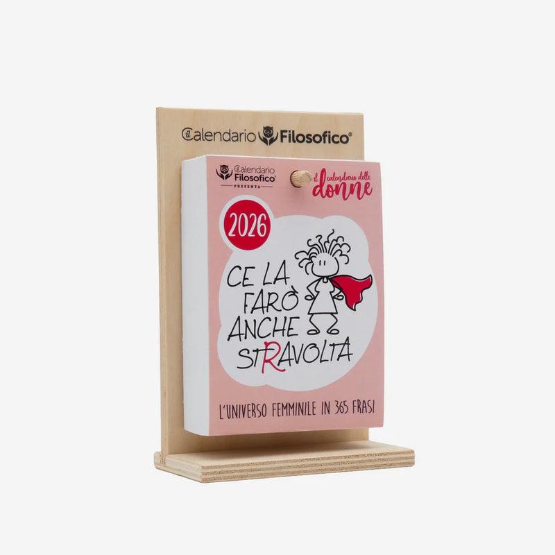 Calendario Filosofico Donne con Supporto in Legno A6
