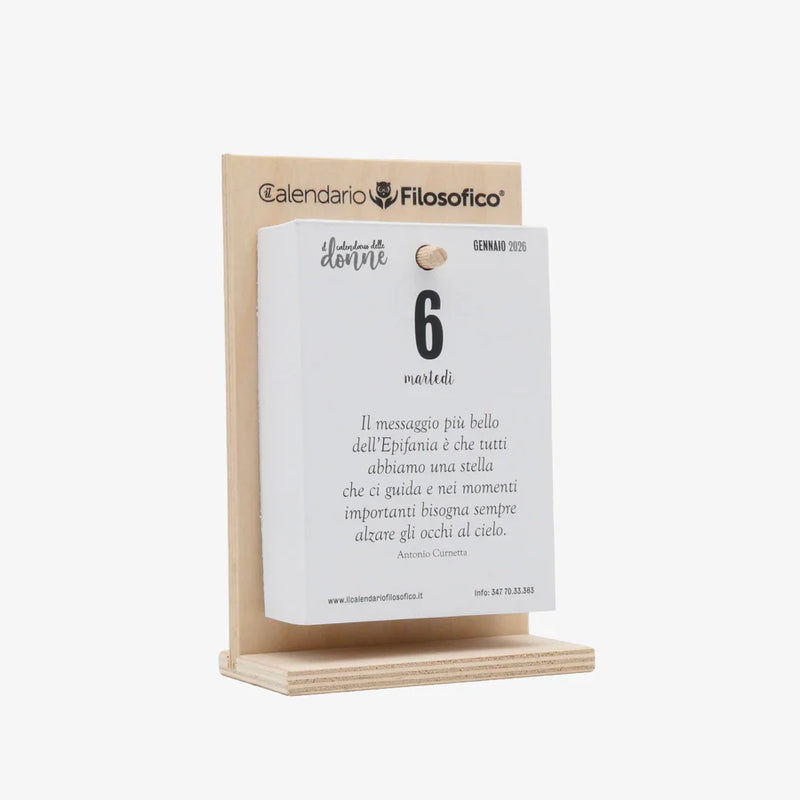 Calendario Filosofico Donne con Supporto in Legno A6