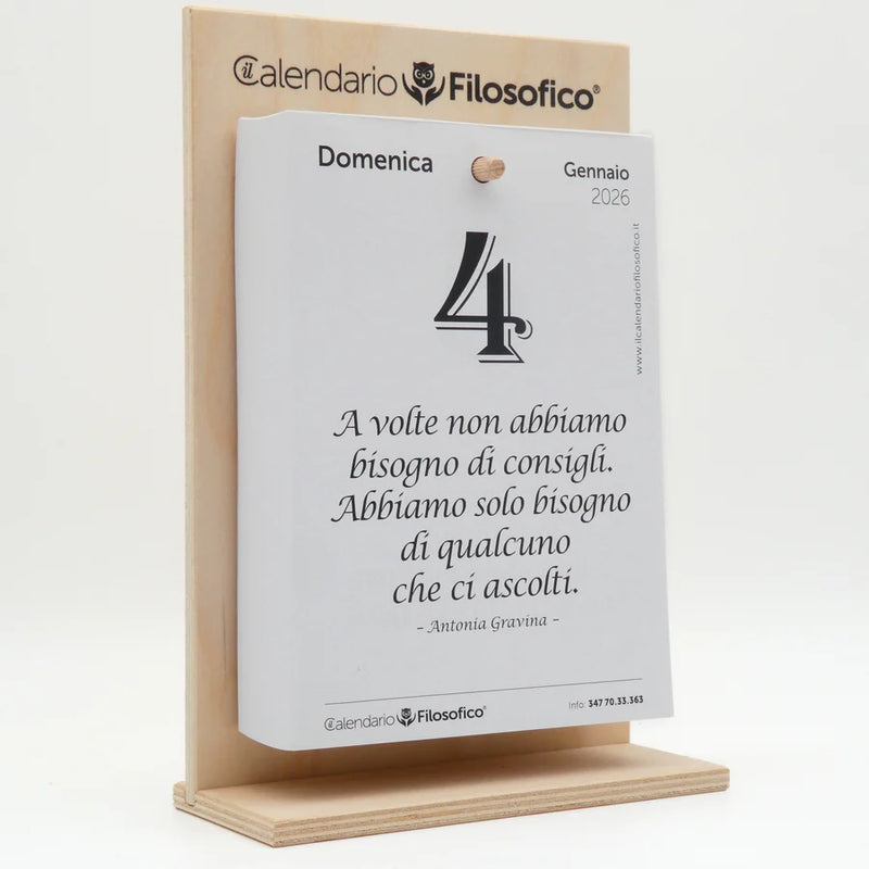 Calendario Filosofico con Supporto Legno A4