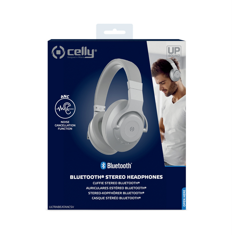Cuffie Bluetooth Stereo On-Ear Celly ULTRA BEAT Argento