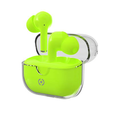 Auricolari In-Ear Celly CLEAR True Wireless Giallo Neon Trasparente