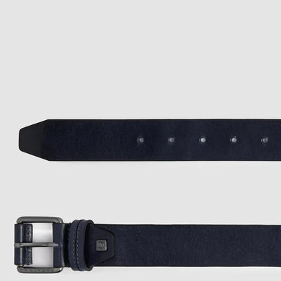 Cintura da Uomo Piquadro New Classic in Pelle con Fibbia ad Ardiglione Blu