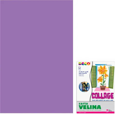 Carta Velina Lilla in Fogli 50 x 76 cm - 24 pezzi