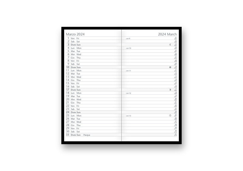 Agenda 12 Mesi Mensile Intercambiabile Intempo Weekly Pattern 2026 a Fisarmonica Blu 7 x 14 cm