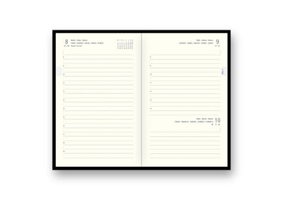 Agenda 12 Mesi Intempo Cartesio Giornaliera in Similpelle con Elastico e Penna Nero 9 x 14 cm - 2026