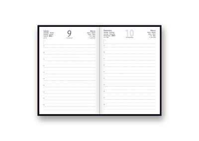 Agenda 12 Mesi Giornaliera Intercambiabile Bold Style Rigato Bianco 15 x 21 cm