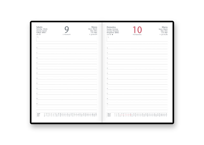 Agenda 12 Mesi Giornaliera Classic in Similpelle Blu con Laccio 15 x 21 cm