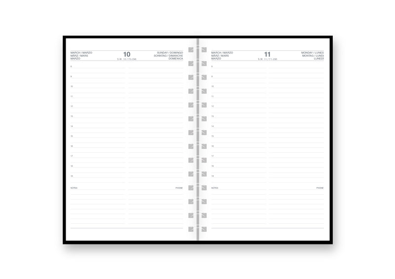 Agenda 12 Mesi Giornaliera 2026 Intempo Poliplan Spiralata con Copertina in PPL Blu 21 x 30 cm