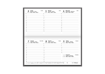 Agenda 12 Mesi Settimanale Intempo Weekly Skin 2026 Intercambiabile in Similpelle Rosso 16 x 8 cm