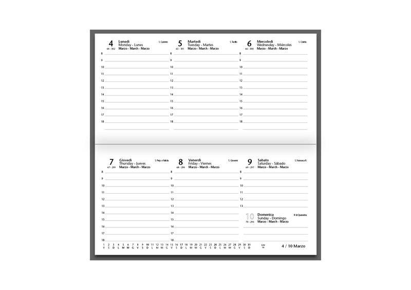 Agenda 12 Mesi Settimanale Intempo Weekly Skin 2026 Intercambiabile in Similpelle Rosso 16 x 8 cm
