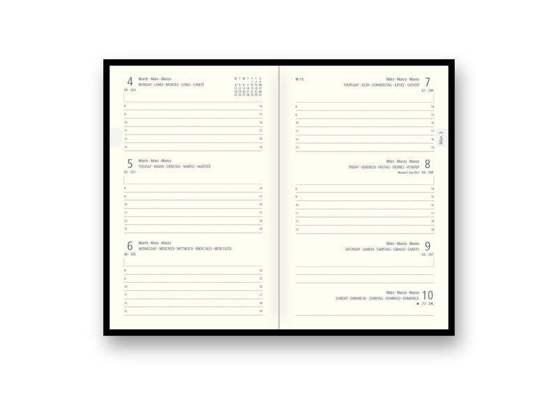 Agenda 12 Mesi Intempo Cartesio Settimanale in Similpelle con Elastico e Penna Grigio 9 x 14 cm - 2026