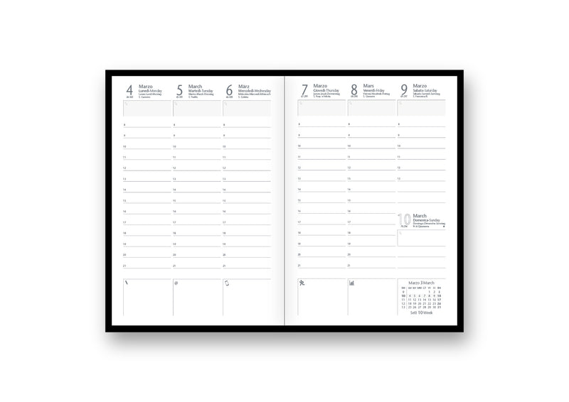 Agenda 12 Mesi Settimanale Intempo Weekly Skin 2026 Intercambiabile in Similpelle Rosso 10 x 15 cm
