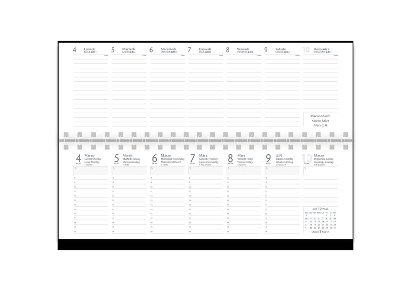Planning Settimanale 12 Mesi Intempo Poliplan 2026 Spiralato in PPL Blu 30 x 10 cm