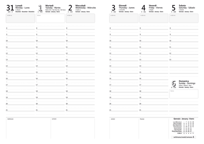 Agenda 12 Mesi Settimanale Intempo Anytime 2026 a Blocco Fisso in Similpelle Nero 17 x 24 cm