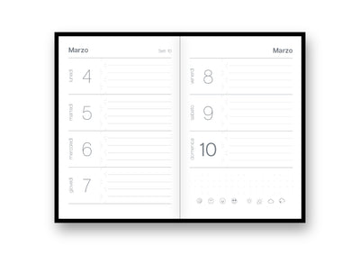 Agenda 12 Mesi Intempo Cat's Life Settimanale in Similpelle con Elastico e Penna Viola 10 x 15 cm - 2026