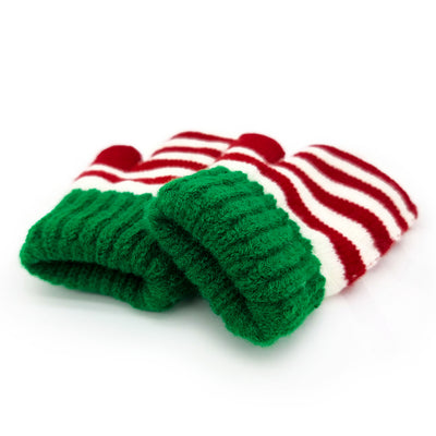 Guanti Maglia Elfo Verde e Rosso / Taglia: L