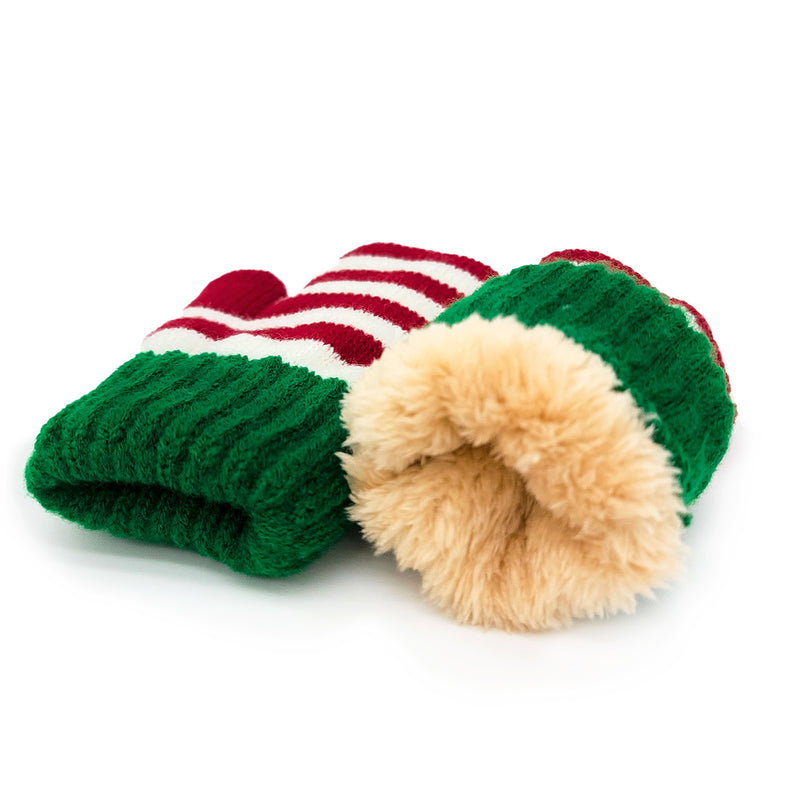 Guanti Maglia Elfo Verde e Rosso / Taglia: L