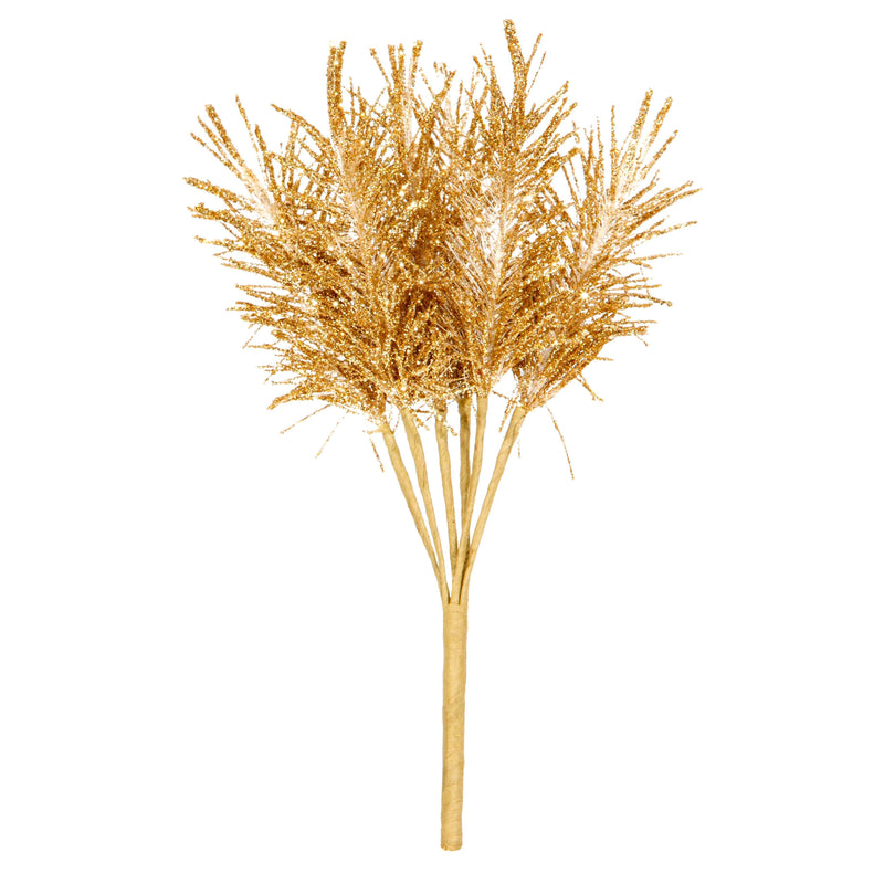 Pick Foglie Glitter Champagne e Oro 16 cm