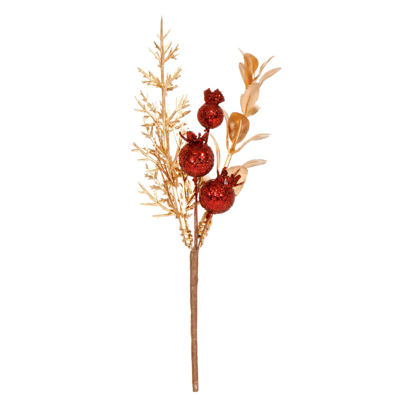 Pick Bacche Oro e Rosso 15 cm
