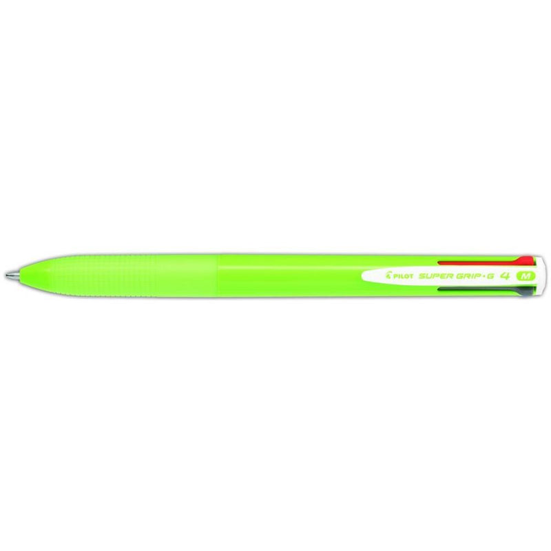 Penna a Sfera Pilot SuperGrip G 4 Colori con Tratto 1 mm e Fusto Verde Chiaro