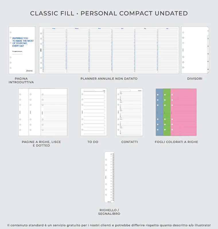 Organizer Filofax Garden Personal con Zip Dusk con Planner Annuale non Datato