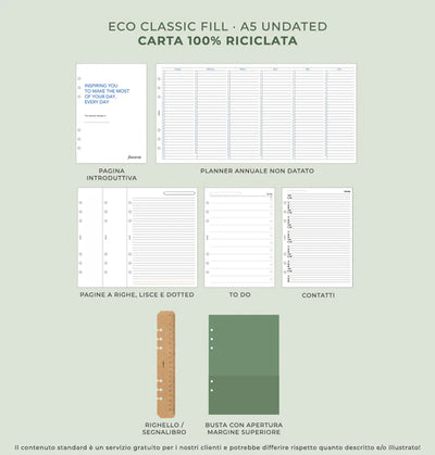 Organizer Filofax Eco Essential A5 Beige con Planner Annuale non Datato