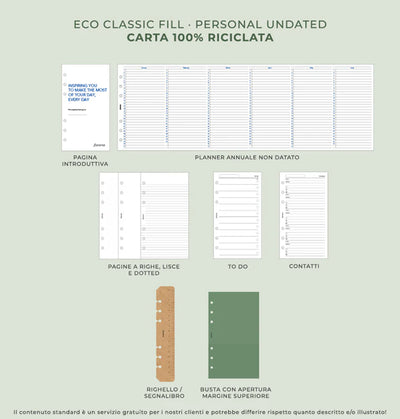 Organizer Filofax Eco Essential Personal Noce con Planner Annuale non Datato