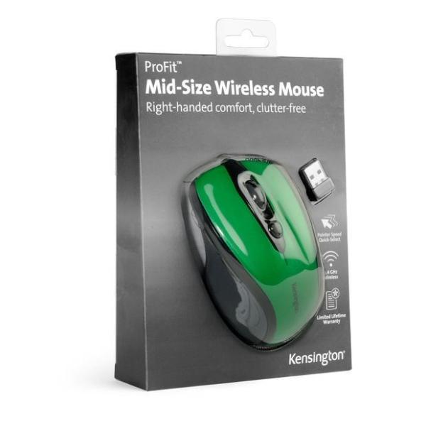 Mouse Wireless Kensington Pro Fit di Medie Dimensioni Verde Smeraldo