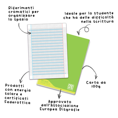 Quaderno Maxi Didattico 100 gr / 18 Fogli / Rigatura Speciale a Quadretti 10 mm