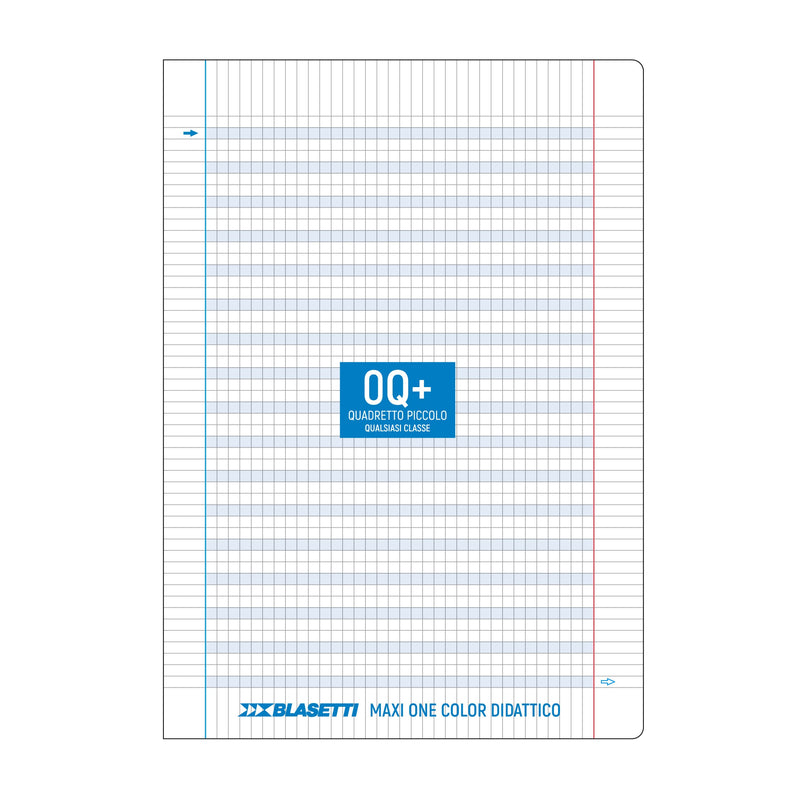 Quaderno Maxi Didattico 100 gr / 18 Fogli / Rigatura Speciale a Quadretti 5 mm Plus con Margine