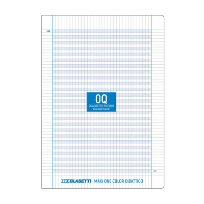Quaderno Maxi Didattico 100 gr / 18 Fogli / Rigatura Speciale a Quadretti 5 mm con Margine